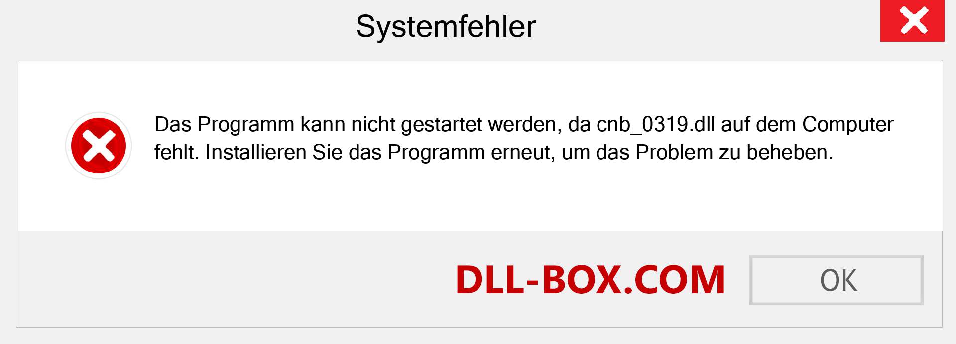cnb_0319.dll-Datei fehlt?. Download für Windows 7, 8, 10 - Fix cnb_0319 dll Missing Error unter Windows, Fotos, Bildern