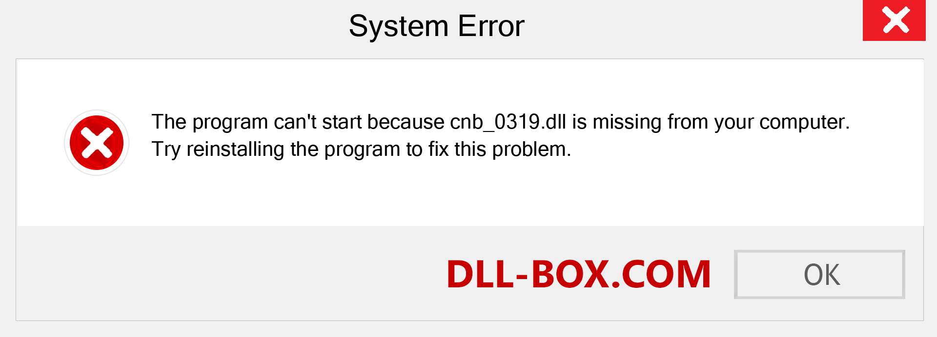  cnb_0319.dll file is missing?. Download for Windows 7, 8, 10 - Fix  cnb_0319 dll Missing Error on Windows, photos, images